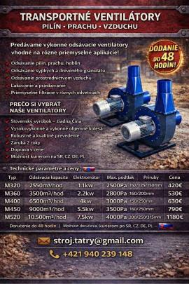 Suganordning Transportné ventilátory  |  Torkare, luftteknik | Träbearbetningsmaskiner | Juraj polovka šneky výroba 
